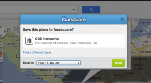 Cómo usar el botón Guardar en Foursquare