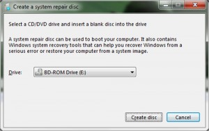 Reparación mediante un disco de Windows 7