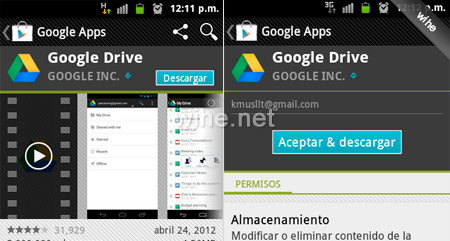 descargar google drive android