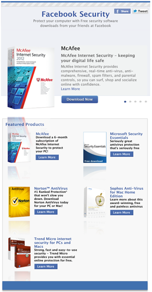 Facebook se asocia a empresas de seguridad para ofrecer antivirus