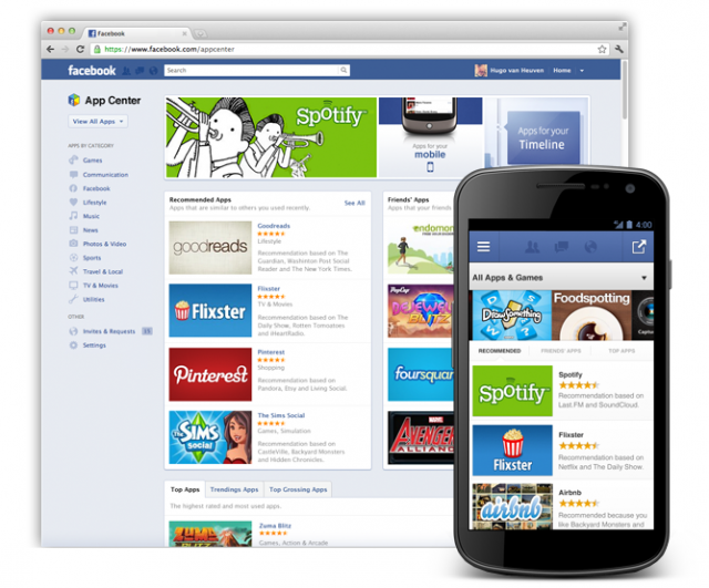 Facebook tienda de aplicaciones
