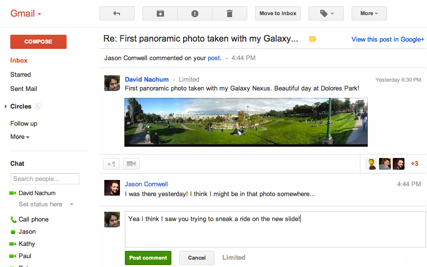 notificaciones Google plus
