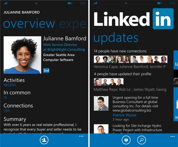 LinkedIn Windows Phone