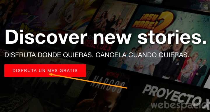 Cómo registrarse en Netflix paso 1