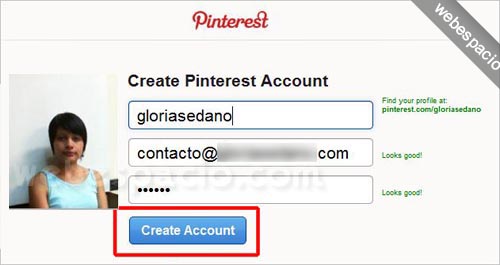 Cómo registrarte en Pinterest (invitaciones) paso 4