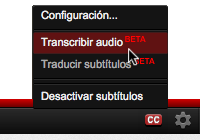 YouTube subtítulos automáticos español