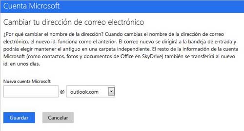 escribe nueva dirección de correo 