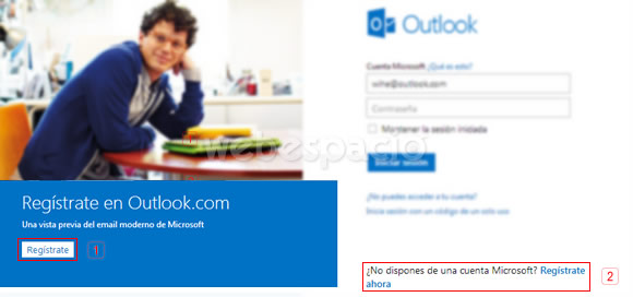 crear cuenta outlook