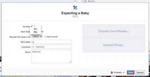  Facebook añade opción “esperando un bebé