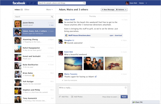 Facebook rediseña la bandeja de mensajes privados