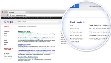 Google prueba incluir mensajes de Gmail en las búsquedas
