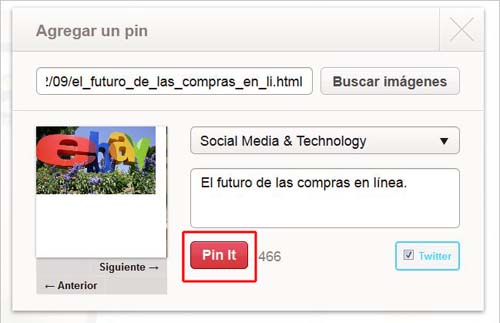 añade una dfescripcion para el pin