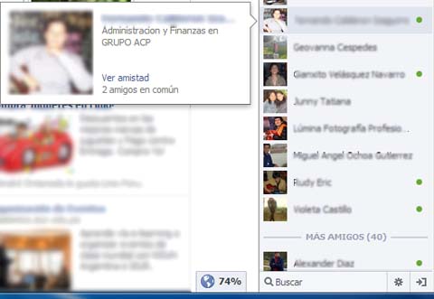 elegir contacto en el chat de facebook