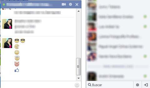 emoticones en el chat de facebook