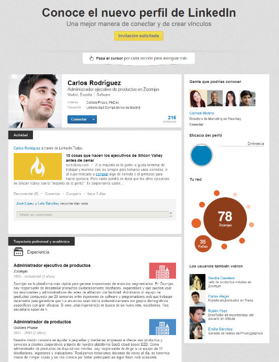 perfil de usuario de linkedin