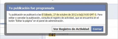 publicar un un post más adelante en las Páginas de Facebook