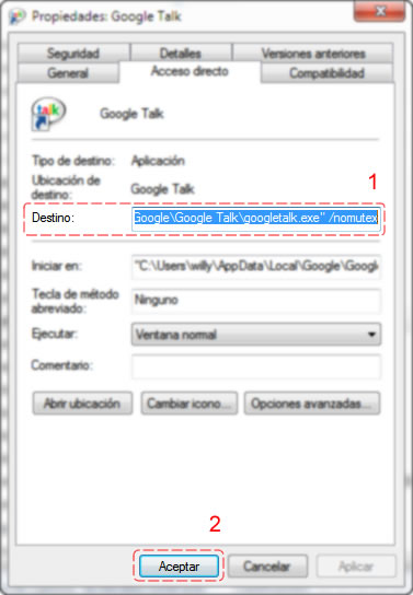 propiedades google talk