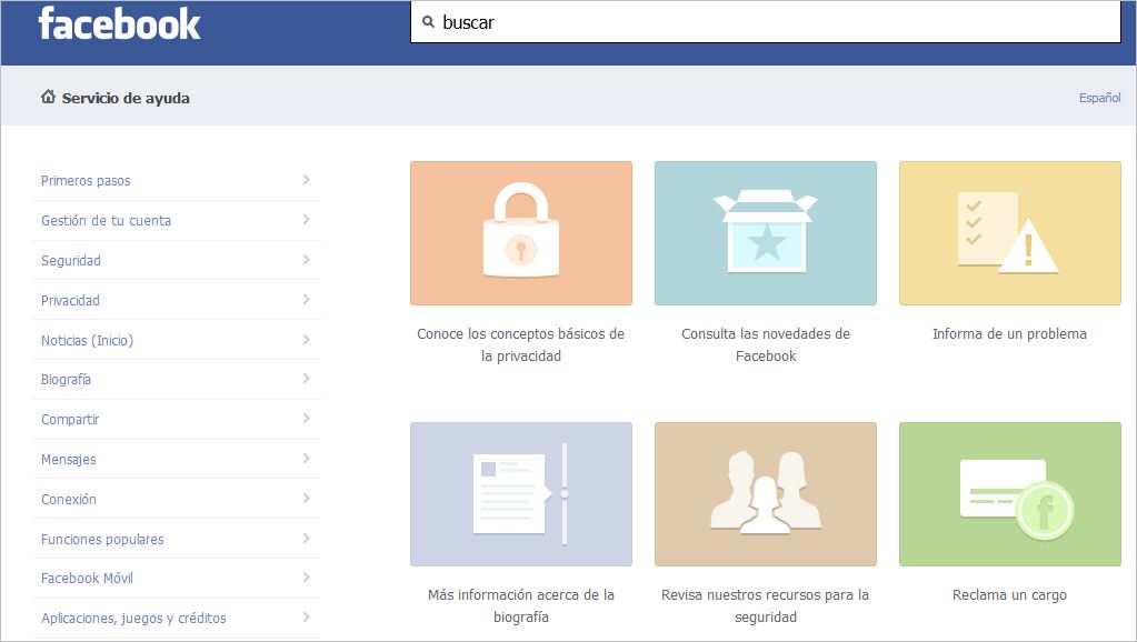 Nuevo servicio de ayuda de Facebook más sencillo