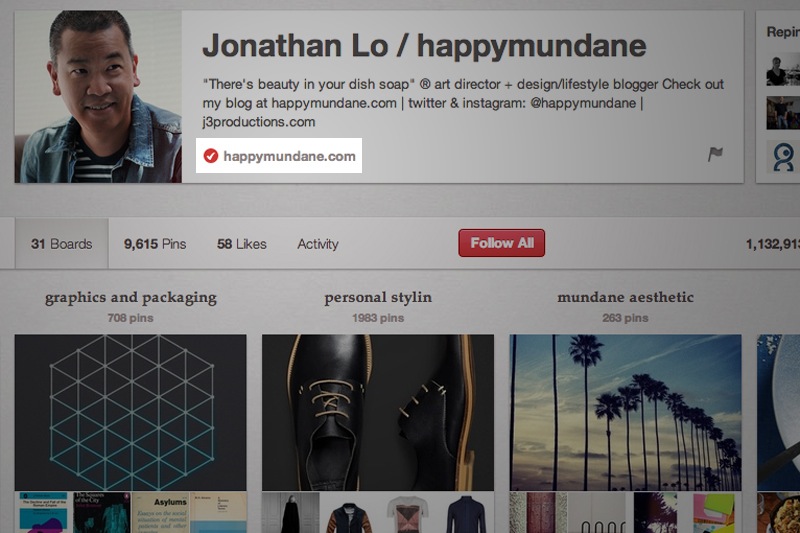 Pinterest añade verificación de sitios web a los perfiles