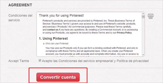 convertir cuenta