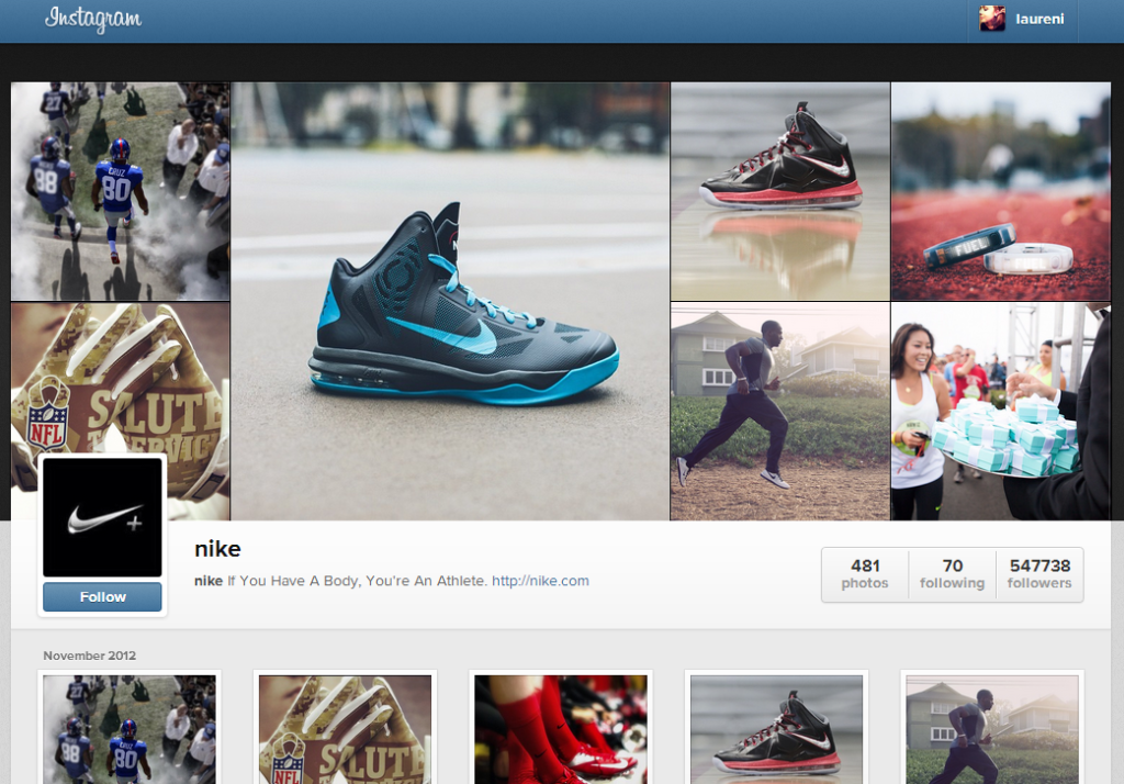 perfil de nike en instagram