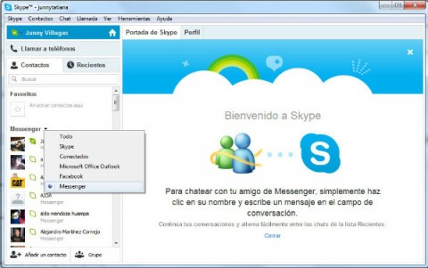 windows live messenger en skype