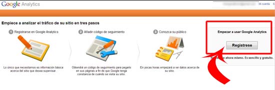 registro en google analytics