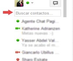 buscar contactos en el chatde google