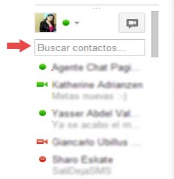 buscar contactos en el chatde google