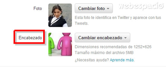 cambiar imagen de cabecera de twitter