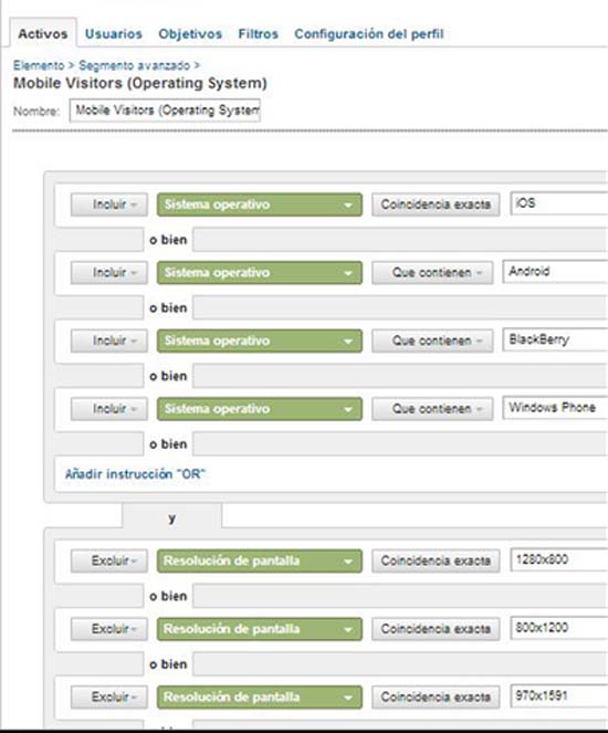 Crear segmentos avanzados para estadísticas de autor