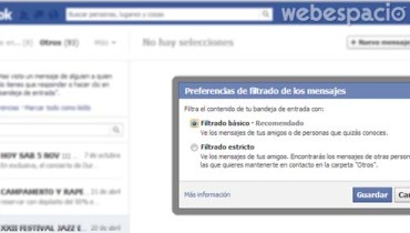 filtros de mensajes en facebook