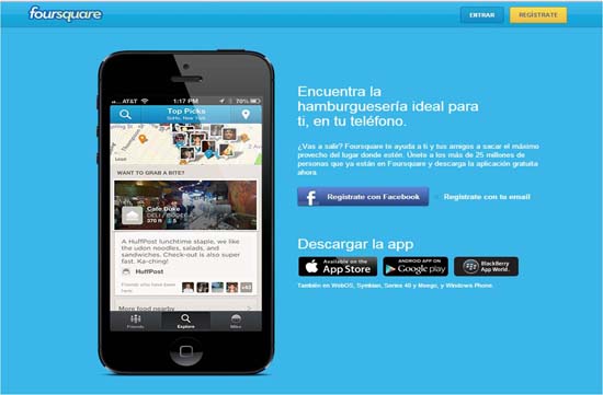 foursquare sincroniza facebook