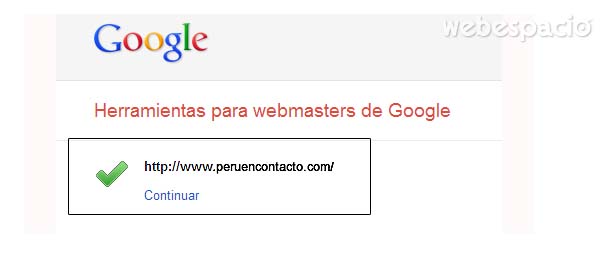 sitio web verificado en google