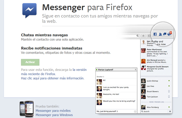 facebook messenger para firefox