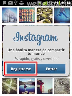 registrarse en instagram