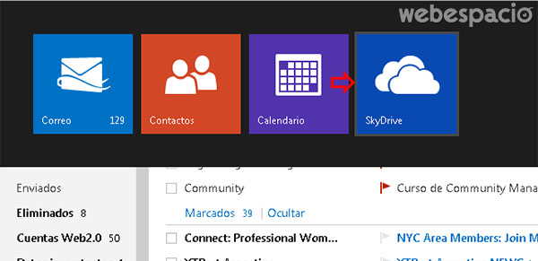 SkyDrive en Outlook