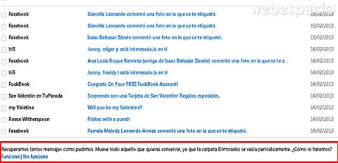 recuperar mensajes eliminados en outlook