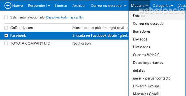 restaurar mensajes eliminados en outlook