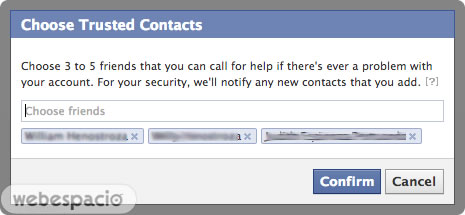 confirmar amigos confianza