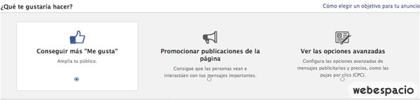 tipo de publicidad en facebook