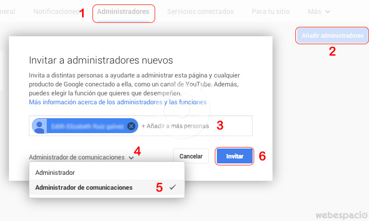 agregar administradores google+