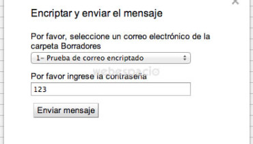 encriptar y enviar correo gmail