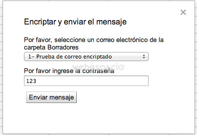 encriptar y enviar correo gmail