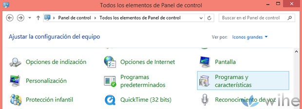 programas caracteristicas windows8