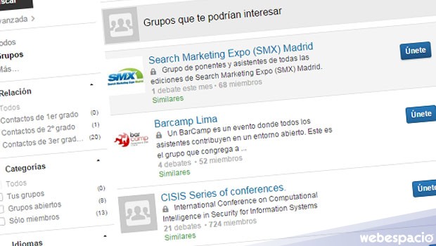 grupos en linkedin