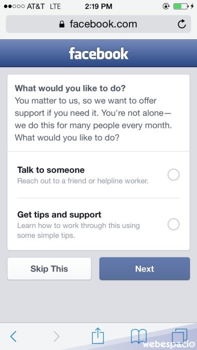soporte prevencion facebook
