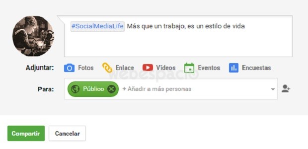 hashtag google plus