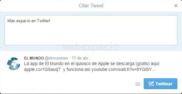 tuit twitter caracteres