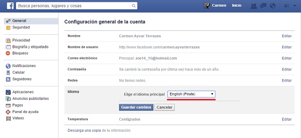 ingles pirata facebook